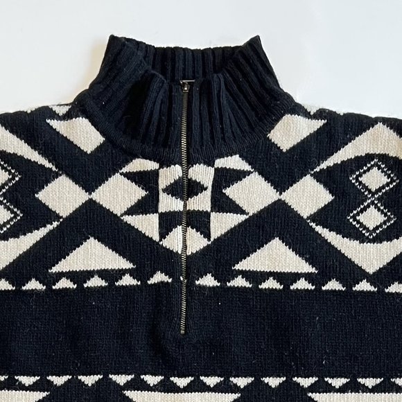 Vintage 90s "The Bay" 100% Lambswool OVERSIZED Nordic Tribal Heritage Sweater-M - Picture 13 of 16